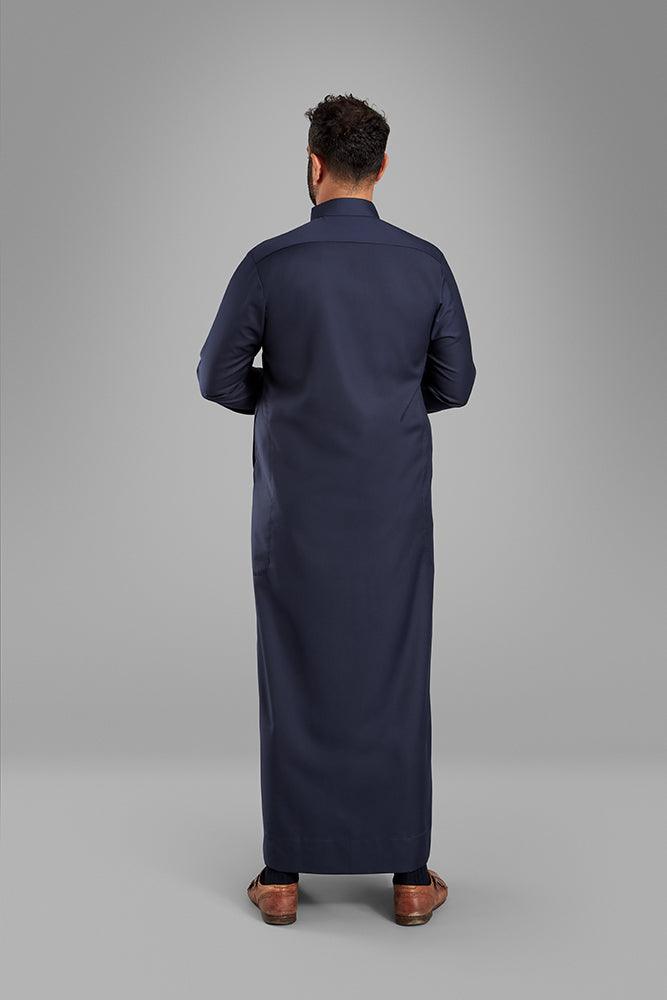 Men's Light Navy Collared Thobe