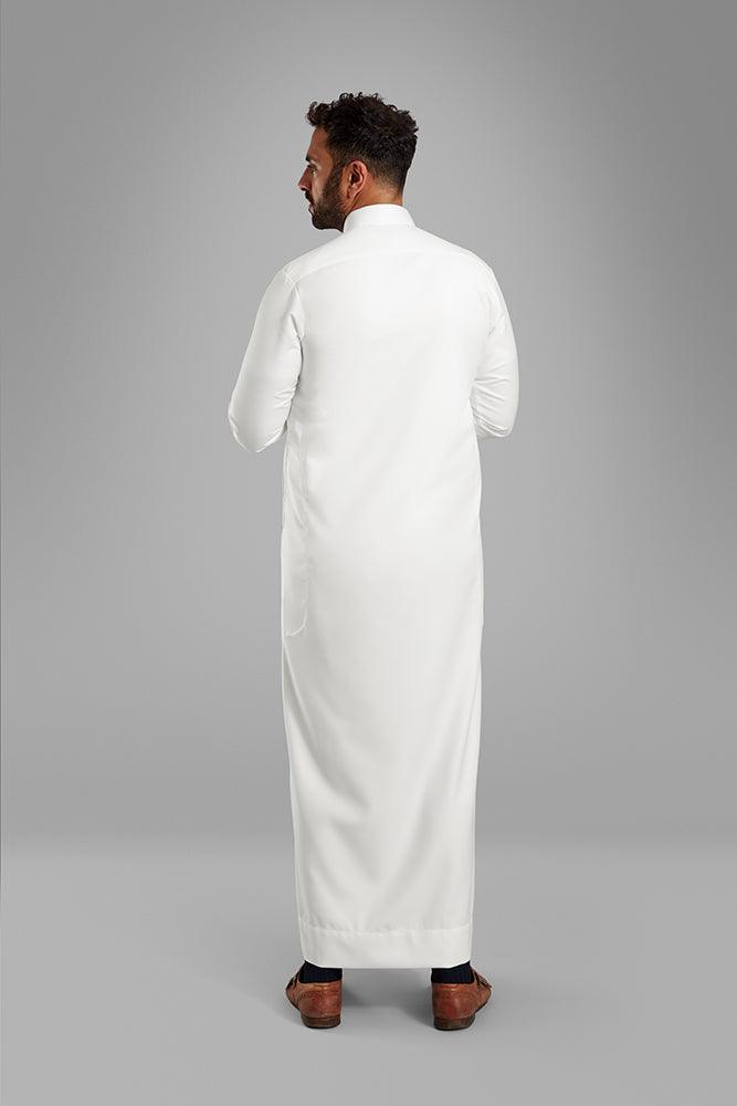 Men's White Collared Thobe