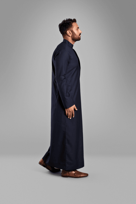 Men's Dark Navy Collared Thobe